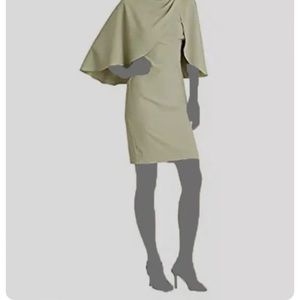 Ralph Lauren Georgette Cape Cocktail Dress Green size 4 worn once